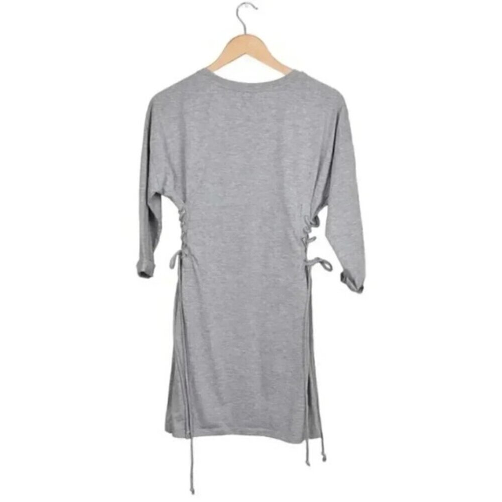 Topshop Lace Up Gray Mini Dress Size 4 - Picture 7 of 11